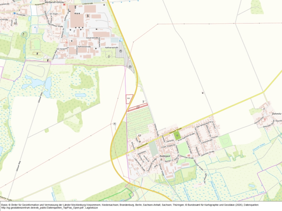 Landwirtschaftsflächen Radegast - Bild
