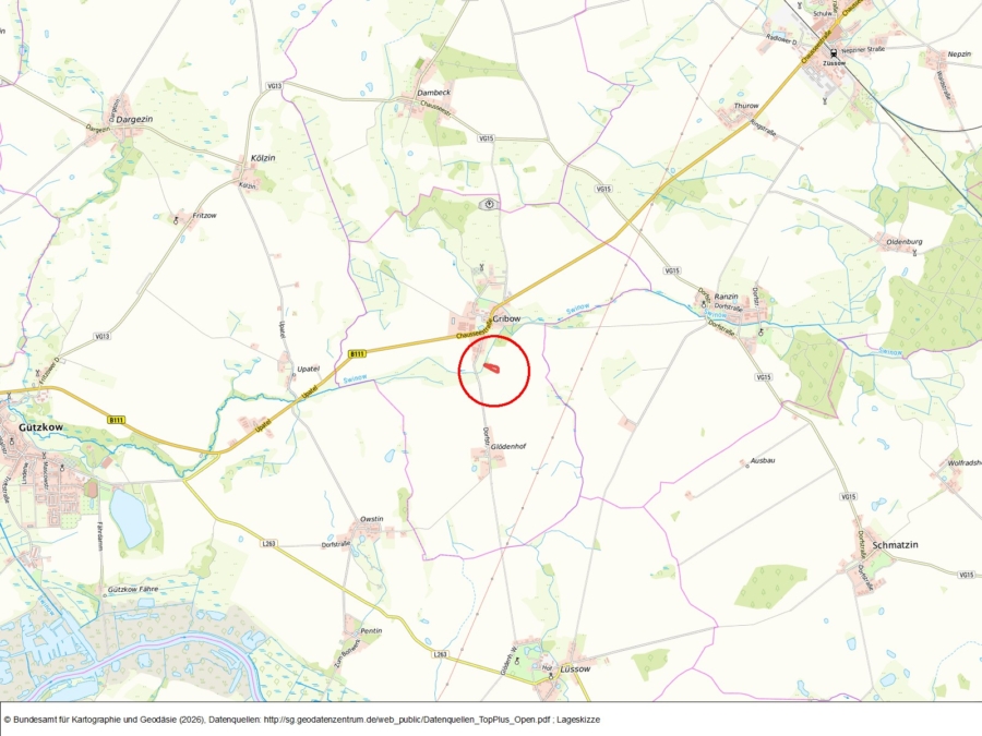 Fläche bei Gribow (Glödenhof) - Bild