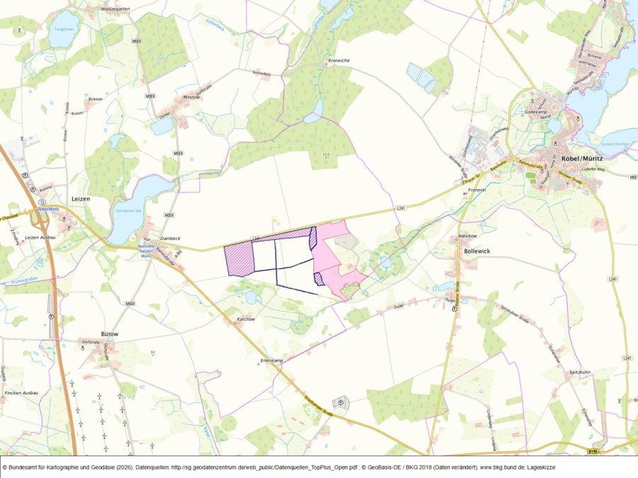 Flächen im Vorranggebiet für WEA Dambeck - Bild