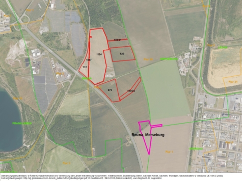 Potenzielle Flächen für WEA in Beuna/Merseburg, Sachsen-Anhalt, Saalekreis