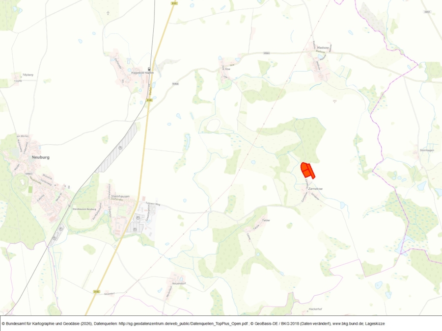 Zarnekow - Ackerstück am Waldhang - Bild