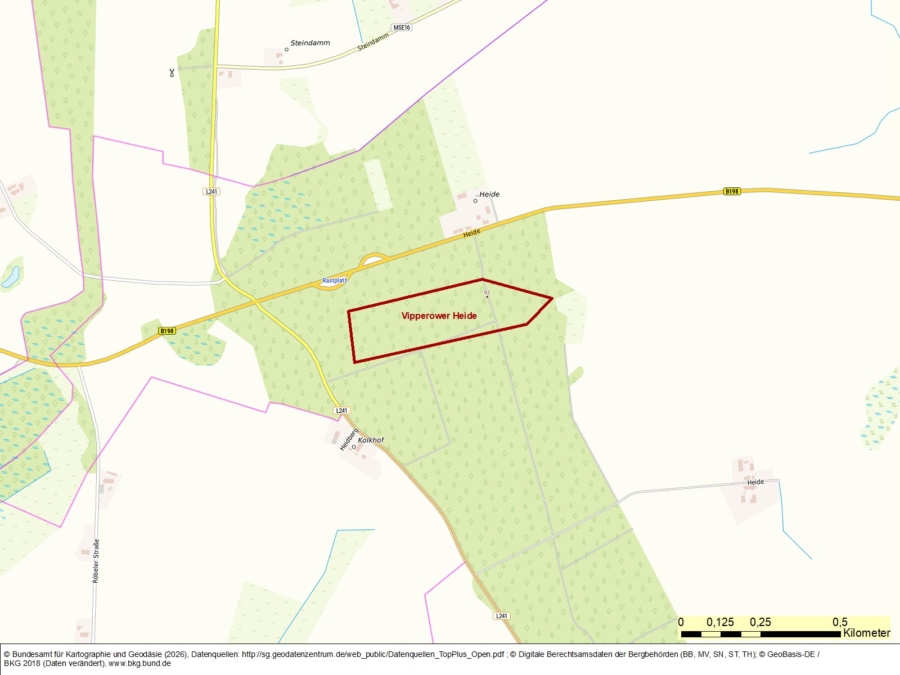 Ausschreibung Bergwerkseigentum Vipperower Heide, Kiese und Kiessande - Bild