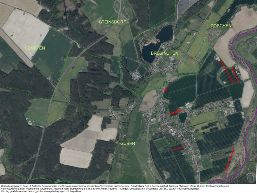 Landwirtschaftliche Kleinstflächen um Guben - Bild