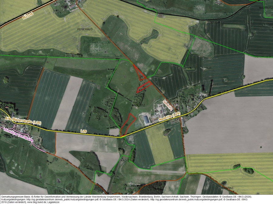 Flächen in Nadelitz und Posewald - Bild