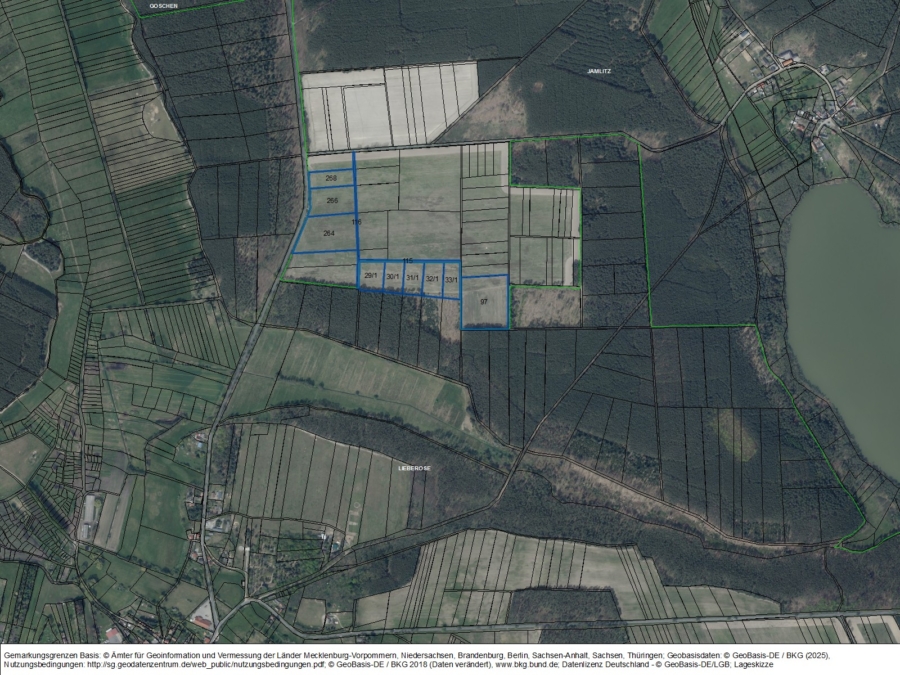 Ackerflächen nordwestlich von Jamlitz an der B168 - Bild