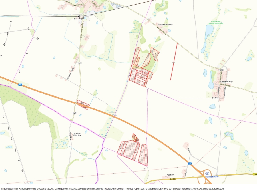 Vorranggebiet für WEA 140n/2024 bei Blumenhagen - Bild
