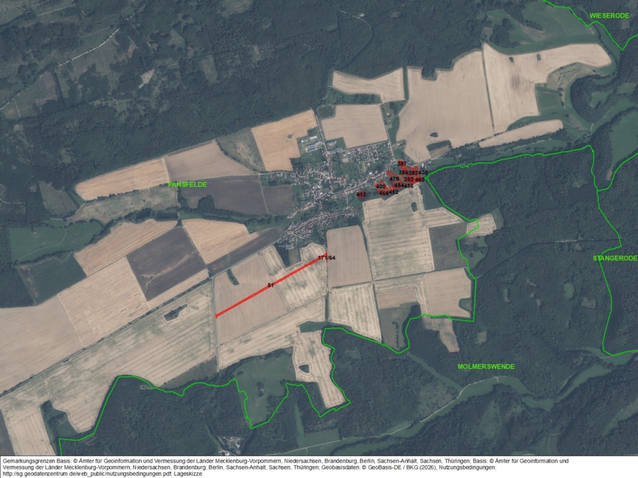 Flächen bei Pansfelde - Bild