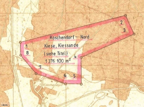 Bergwerkseigentum Koschendorf-Nord, Kiese und Kiessande, Brandenburg, Spree-Neiße