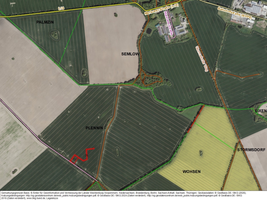 Flächen in Plennin - Bild