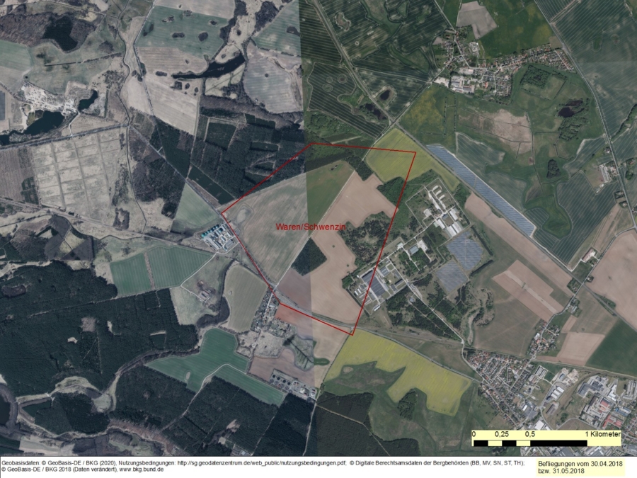 Bergwerkseigentum Waren/Schwenzin, Kiese und Kiessande - Bild