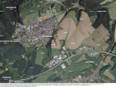 Flächen bei Geraberg und Geschwenda, Thüringen, Ilm-Kreis