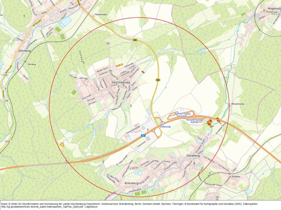 Flächen bei Geraberg und Geschwenda - Bild