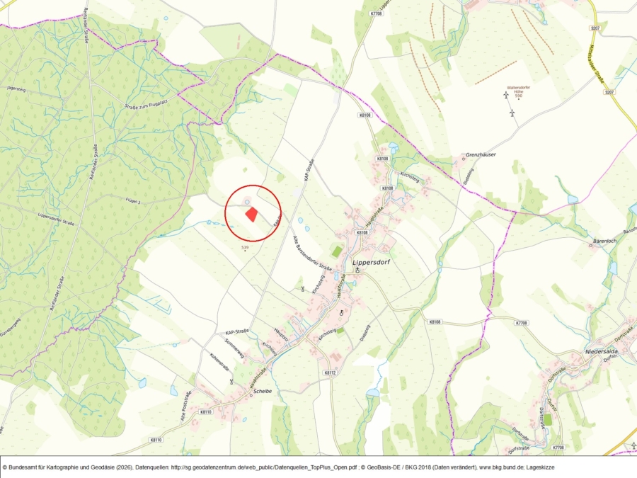 Grünland an der KAP-Straße westlich vom OT Lippersdorf - Bild