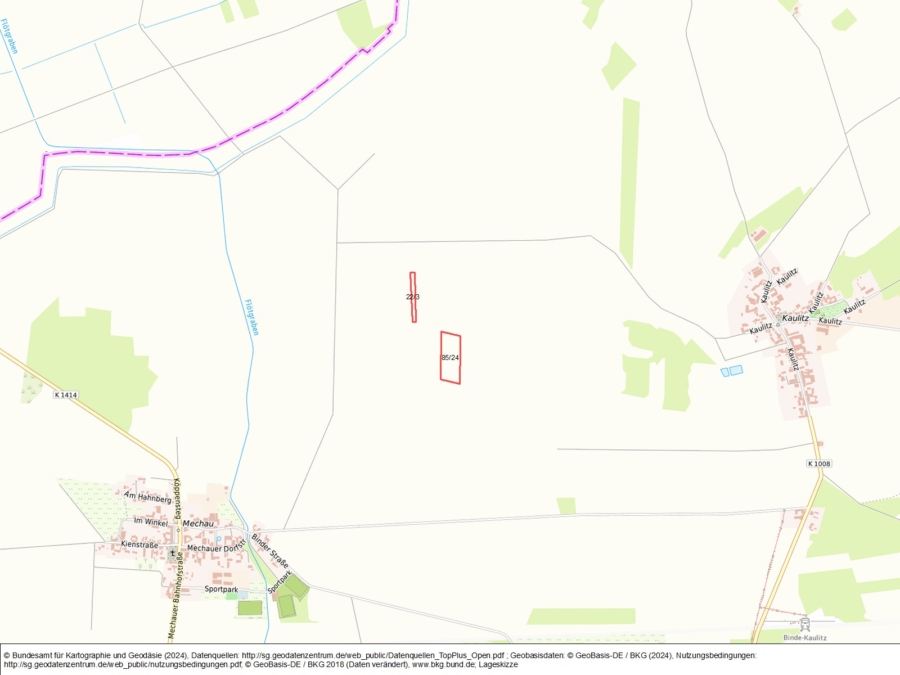 Windpotentialflächen bei Mechau - Bild