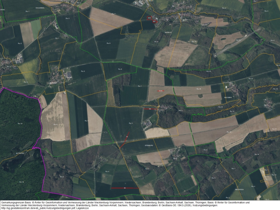 Flächen bei Saubach und Steinburg - Titelbild
