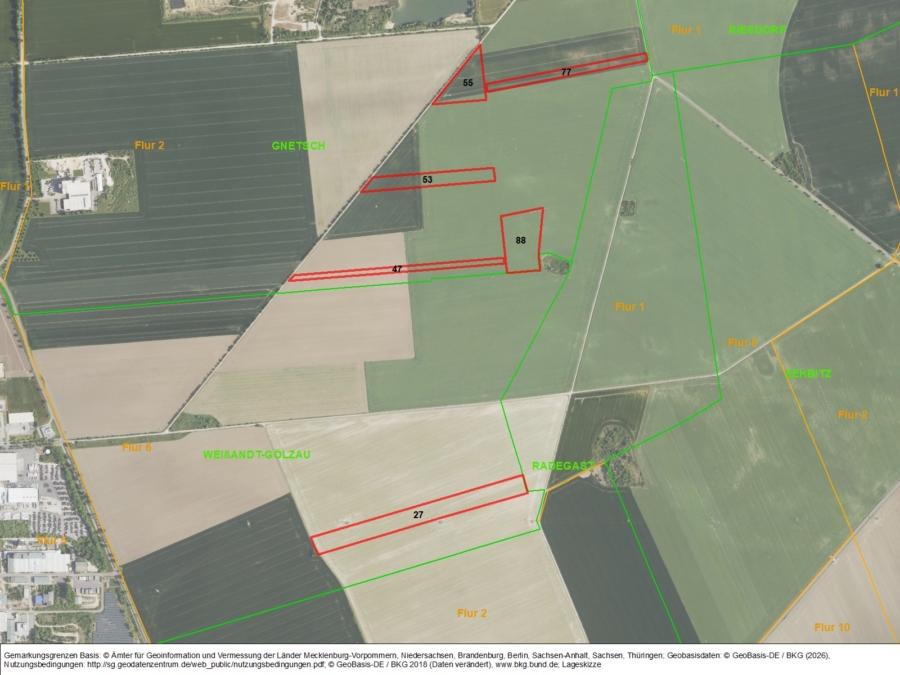 Windpotenzialflächen in Gnetsch und Weißandt-Gölzau - Bild