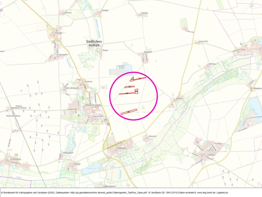Windpotenzialflächen in Gnetsch und Weißandt-Gölzau - Bild