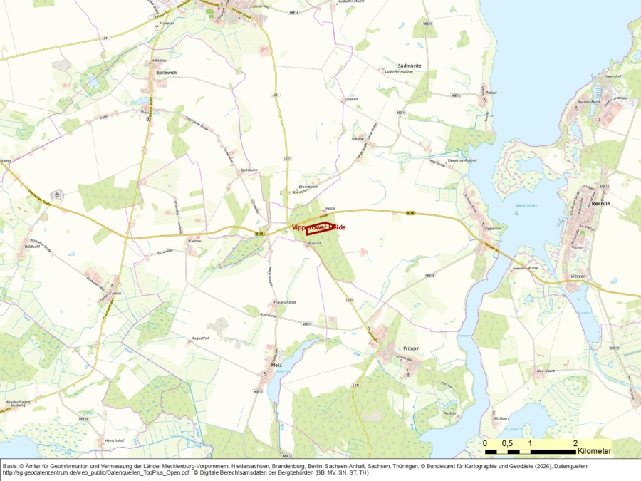 Bergwerkseigentum Vipperower Heide, Kiese und Kiessande - Bild