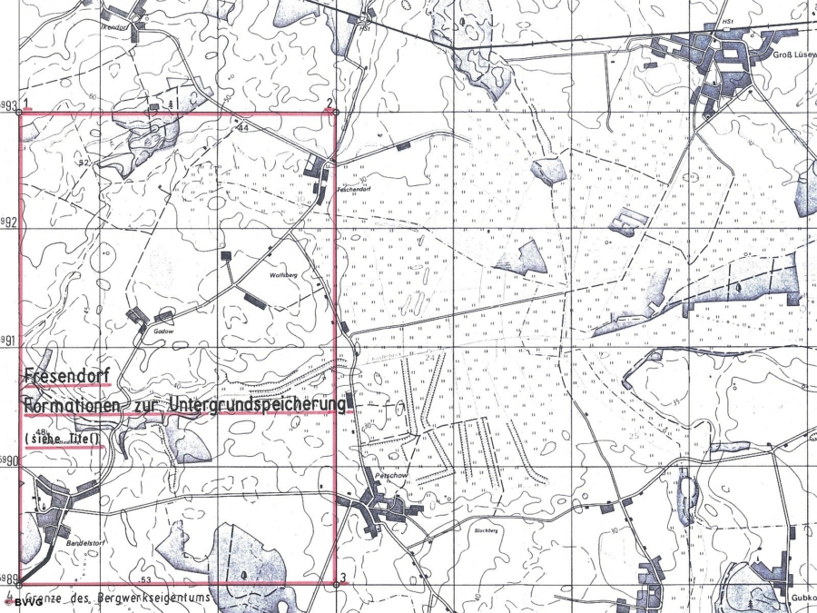 Bergwerkseigentum Fresendorf Untergrundspeicherformation - Titelbild