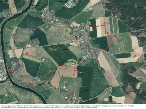 Landwirtschaftsflächen in der Gemeinde Belroda und Torgau, Sachsen, Nordsachsen