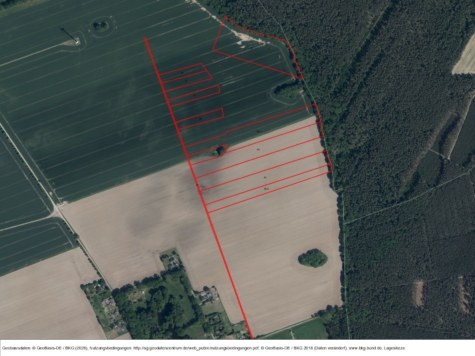 Flächen zur potenziellen Windenergienutzung bei Klockow, Brandenburg, Prignitz