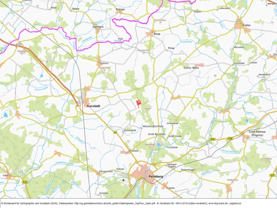 Flächen zur potenziellen Windenergienutzung bei Klockow - Bild