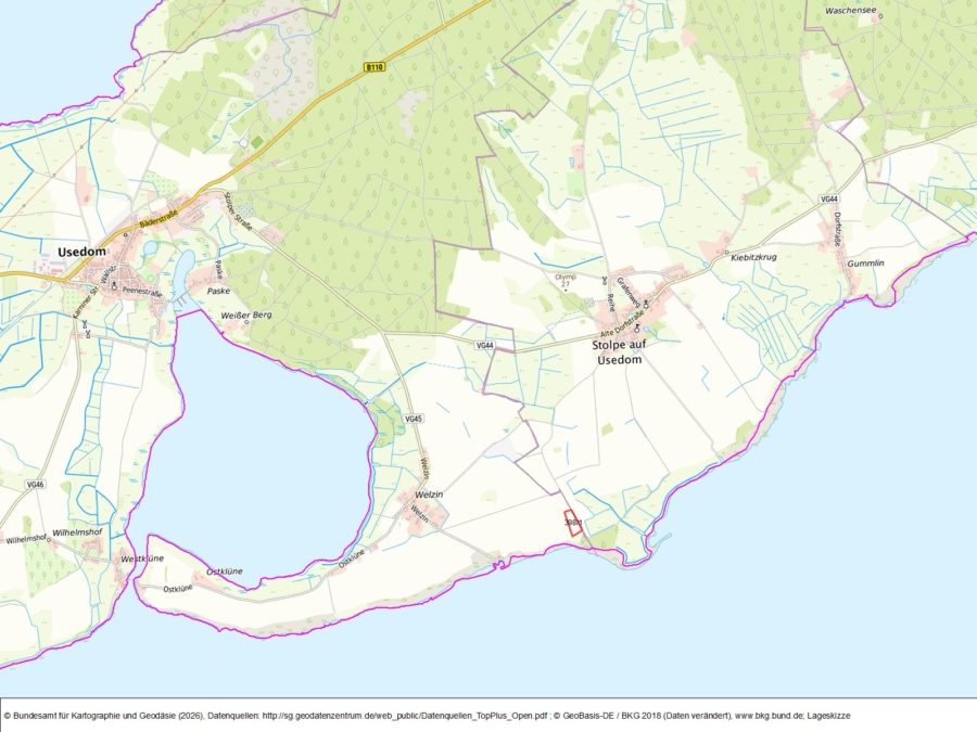 Fläche in Welzin/Insel Usedom - Bild