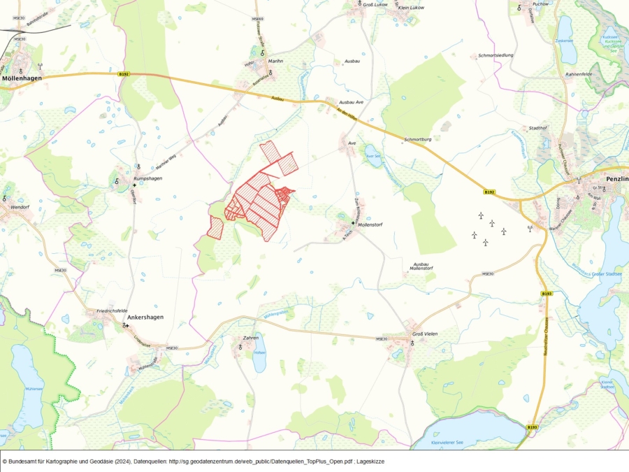 Potenzialfläche für WEA bei Rumpshagen - Bild