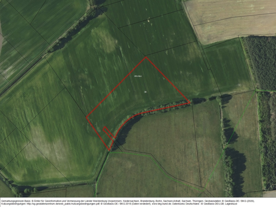 Ackerfläche südlich von Krugau, nahe der Str. Marienberg (L443) - Bild