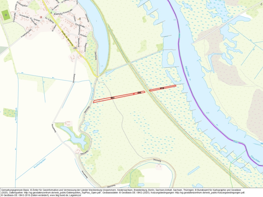Grünland südöstlich von Kienitz, nahe der Oder - Bild