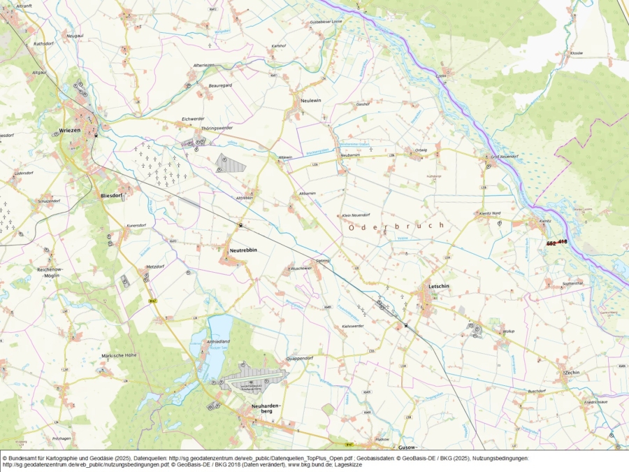 Grünland südöstlich von Kienitz, nahe der Oder - Bild