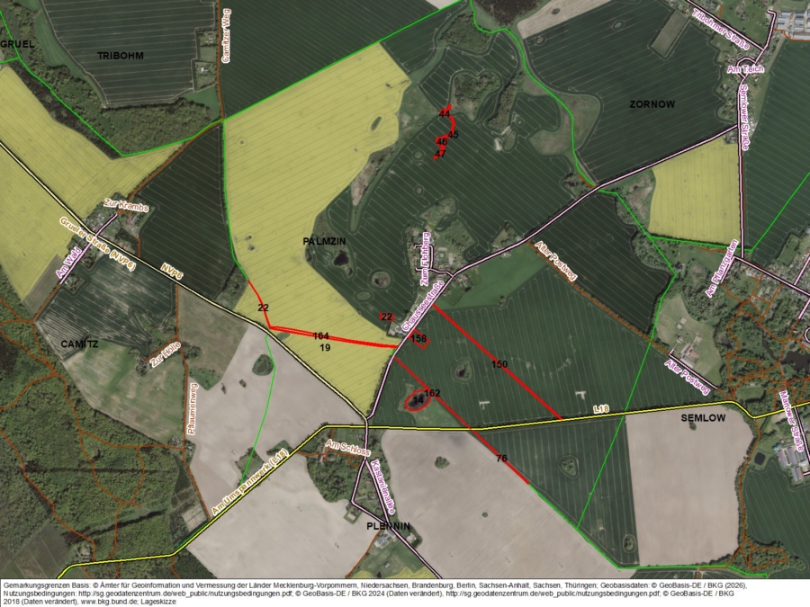 Flächen bei Palmzin - Bild