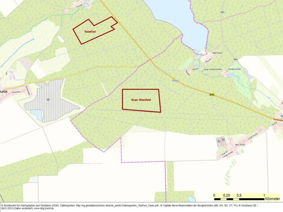 Ausschreibung Bergwerkseigentum Stuer-Westfeld, Kiese und Kiessande - Bild