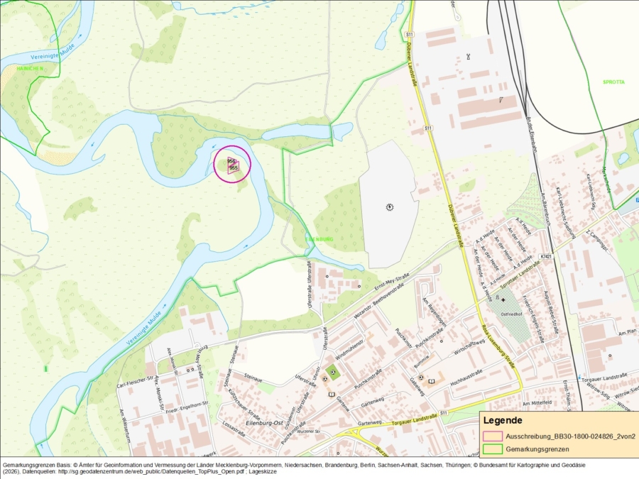 Eilenburg, Flur 37, Flurstücke 955 und 956 - Bild