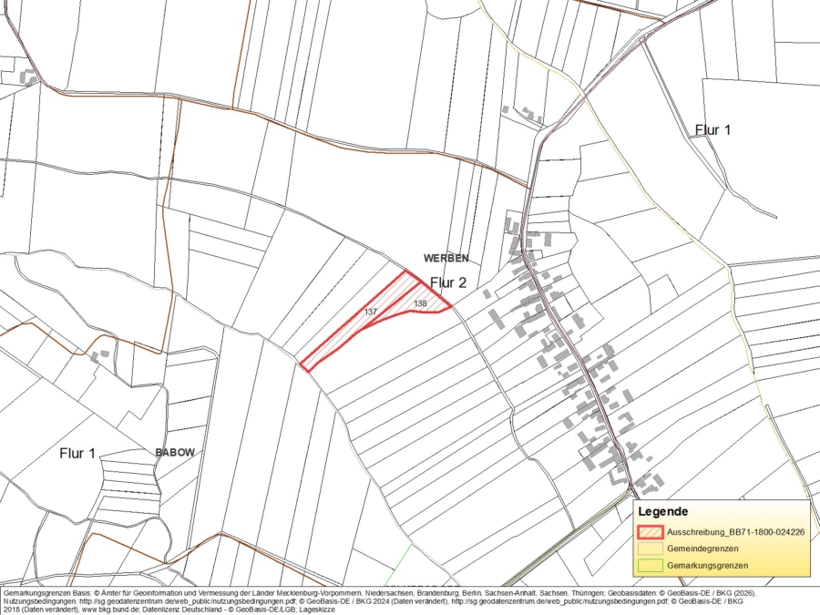 Grünlandflächen in Werben - Bild