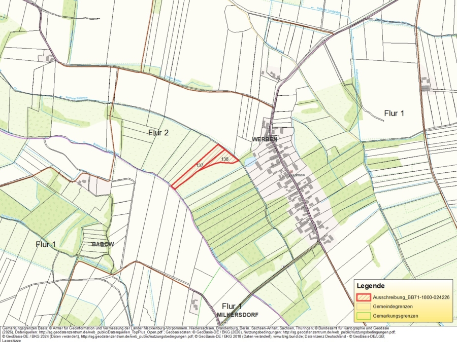 Grünlandflächen in Werben - Bild