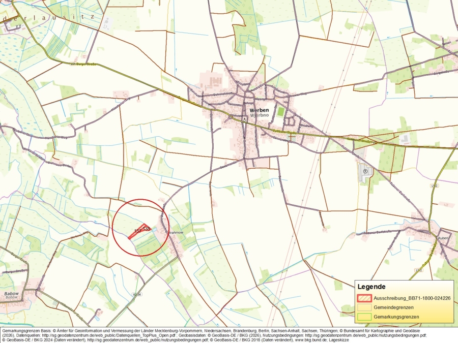 Grünlandflächen in Werben - Bild