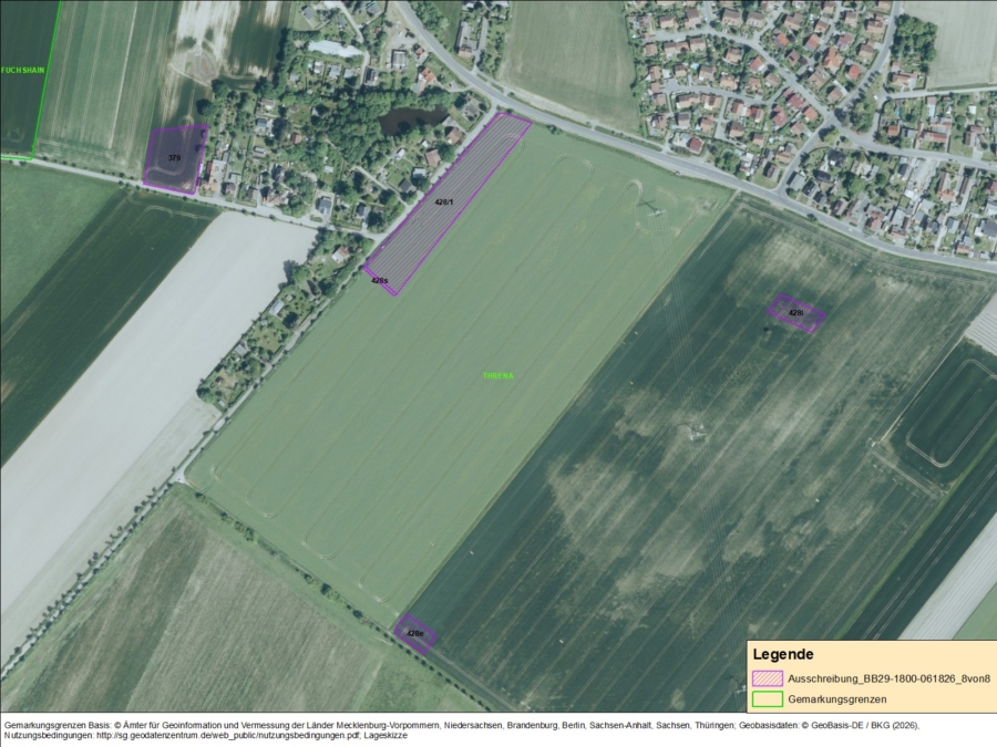 Flächen südlich von Threna - Bild