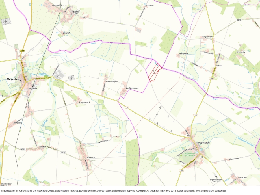 Weißfläche für Windbeplanung in Freyenstein - Bild