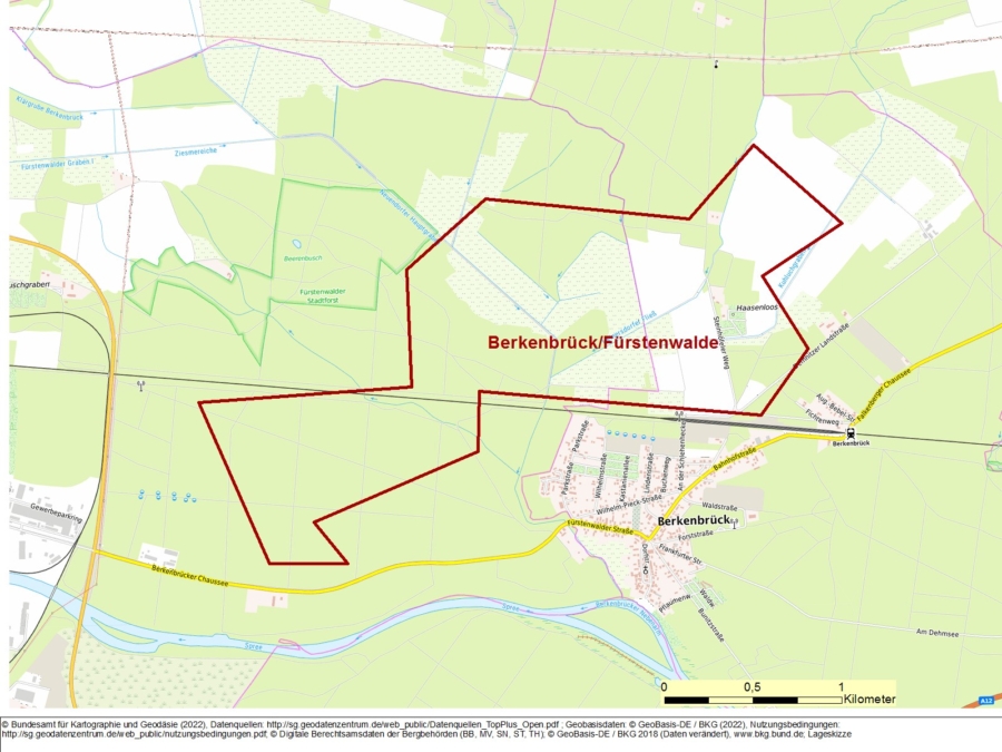 Bergwerkseigentum Berkenbrück/Fürstenwalde, Kiessande - Bild