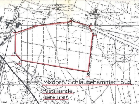 Bergwerkseigentum Mixdorf/Schlaubehammer-Süd, Kiessande, Brandenburg, Oder-Spree