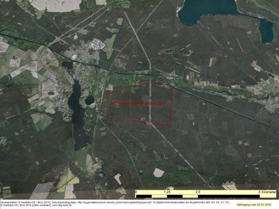 Bergwerkseigentum Mixdorf/Schlaubehammer-Süd, Kiessande - Bild