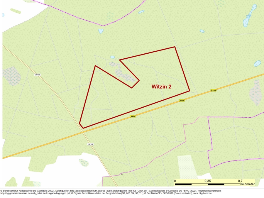 Bergwerkseigentum Witzin 2, Kiese und Kiessande - Bild