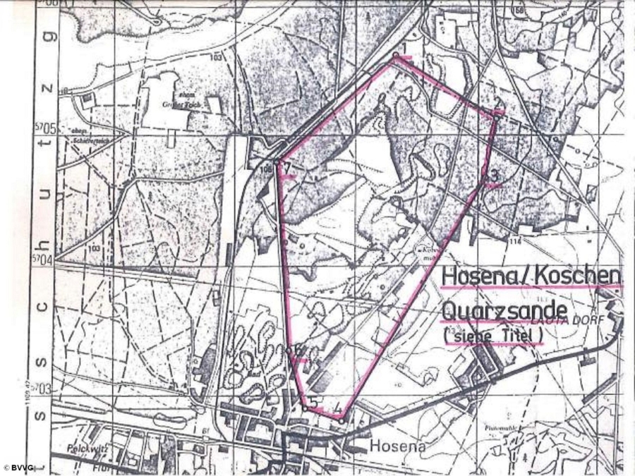 Bergwerkseigentum Hosena/Koschenberg, Quarzsande (SN) - Titelbild