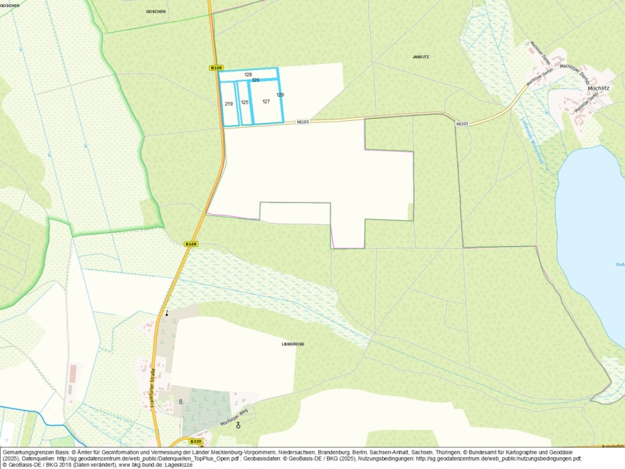 Ackerflächen nordwestlich von Jamlitz an der B168/K6103 - Bild
