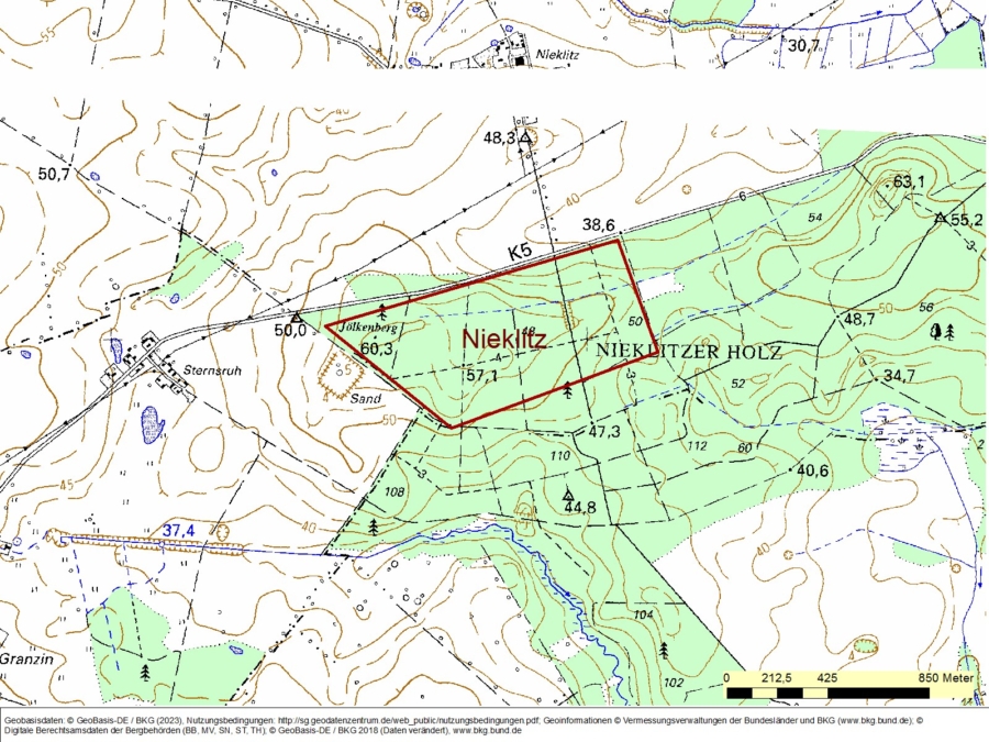 Bergwerkseigentum Nieklitz, Kiese und Kiessande - Bild