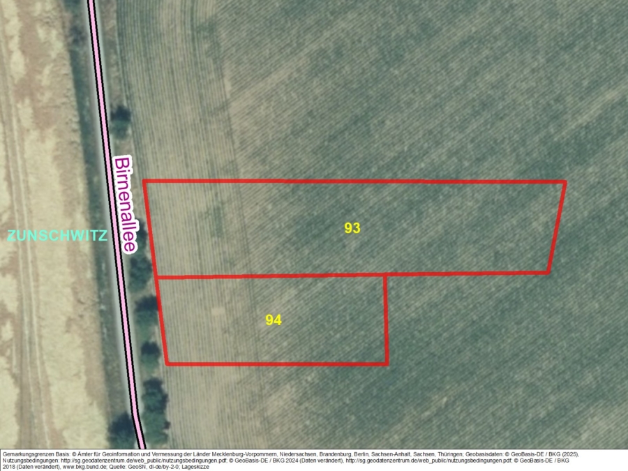 Ackerland an der Birnenallee in Trebanitz - Bild