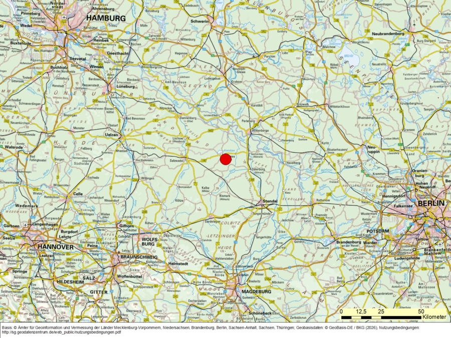 Ausschreibung Bergwerkseigentum Rathsleben, Kiese und Kiessande - Bild