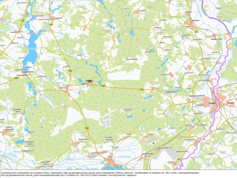 Ackerland nordöstlich von Jamlitz an der B320/L452 - Bild