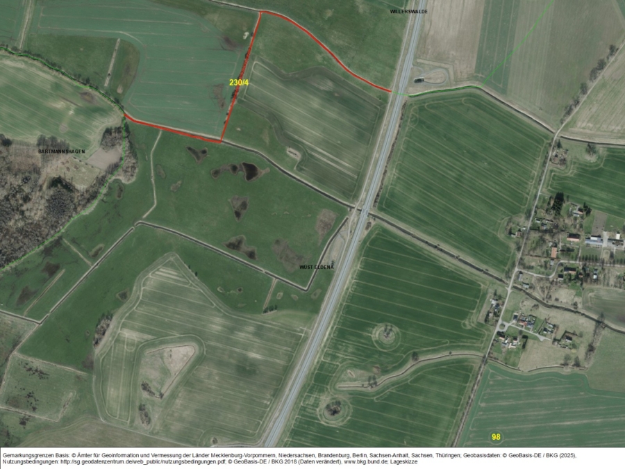 Flächen in Wüst Eldena - Bild